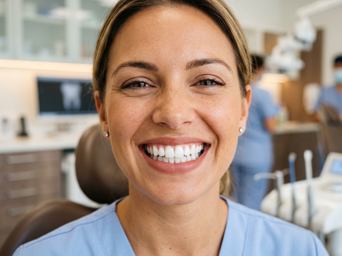 Happy patient with radiant healthy smile